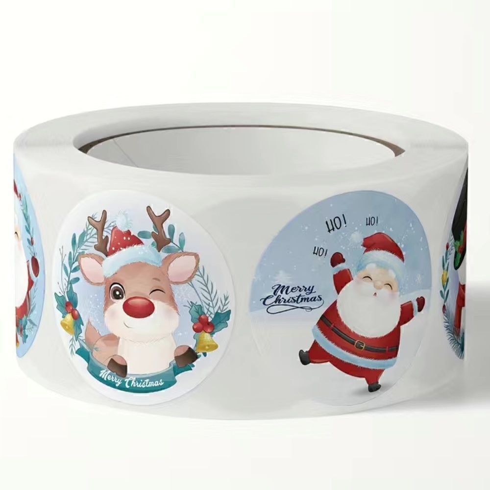500 Stickers/roll Christmas Theme Gift Label Stickers - Picture 4 of 5